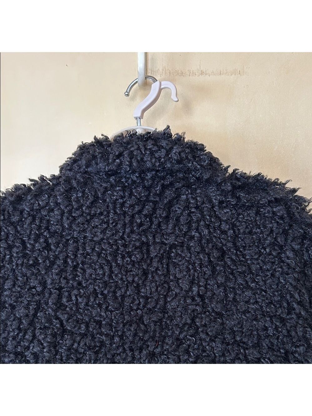 Audrey 3+1 Cozy Black Teddy Jacket size S - Picture 6 of 10